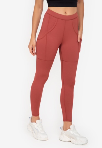ZALORA ACTIVE red Back Detail Leggings 92E29AADA6B99AGS_1
