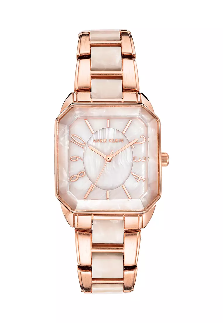 Buy Anne Klein Blush Mother of Pearl Dial Rose Gold Square Watch 2023