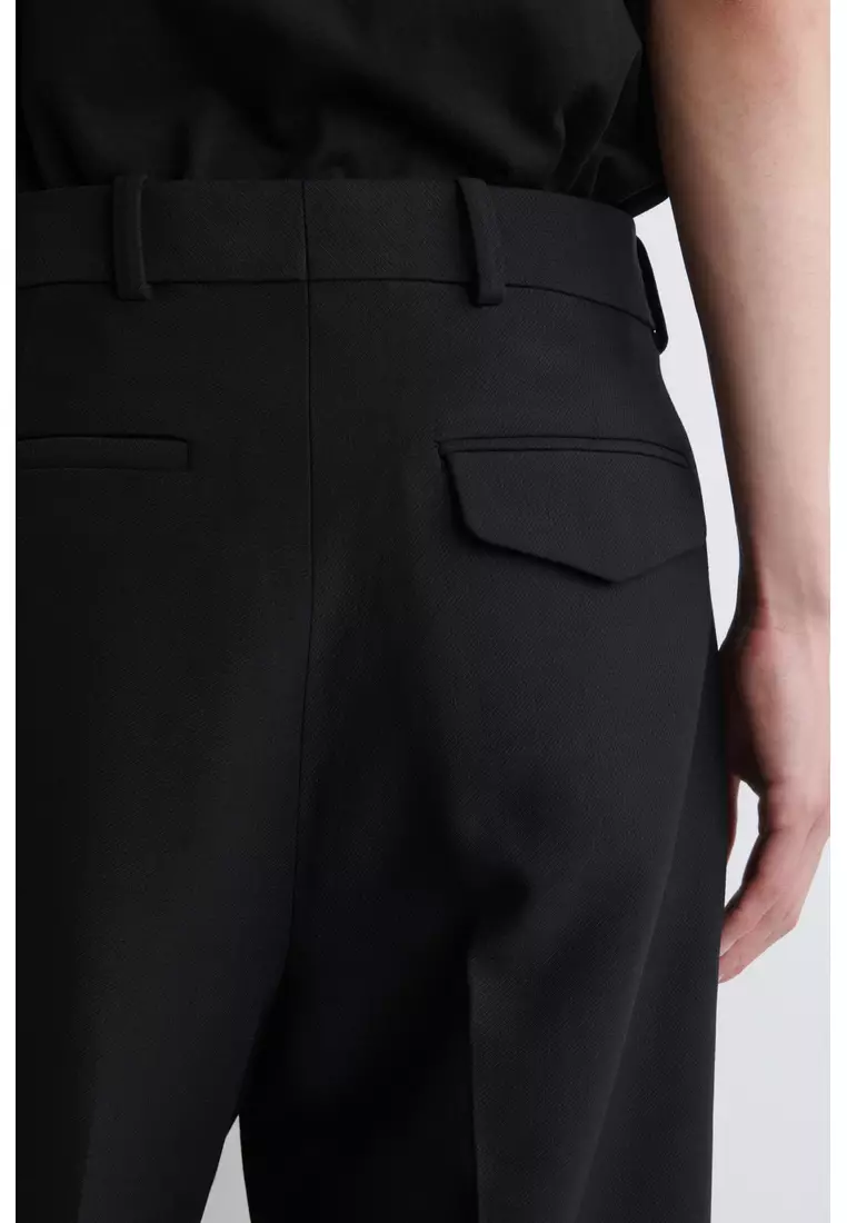 WOOL-BLEND RELAXED-FIT STRAIGHT-LEG TROUSERS
