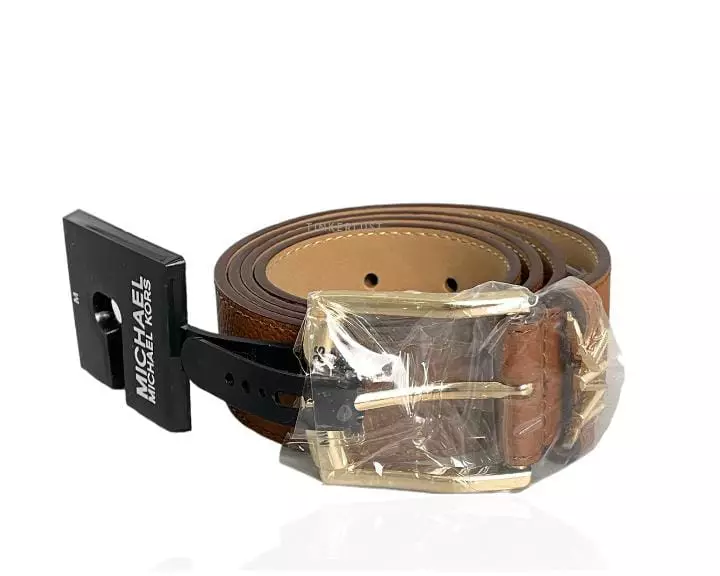 558912 Michael Kors Belt Logo MK Leather Brown Uk L