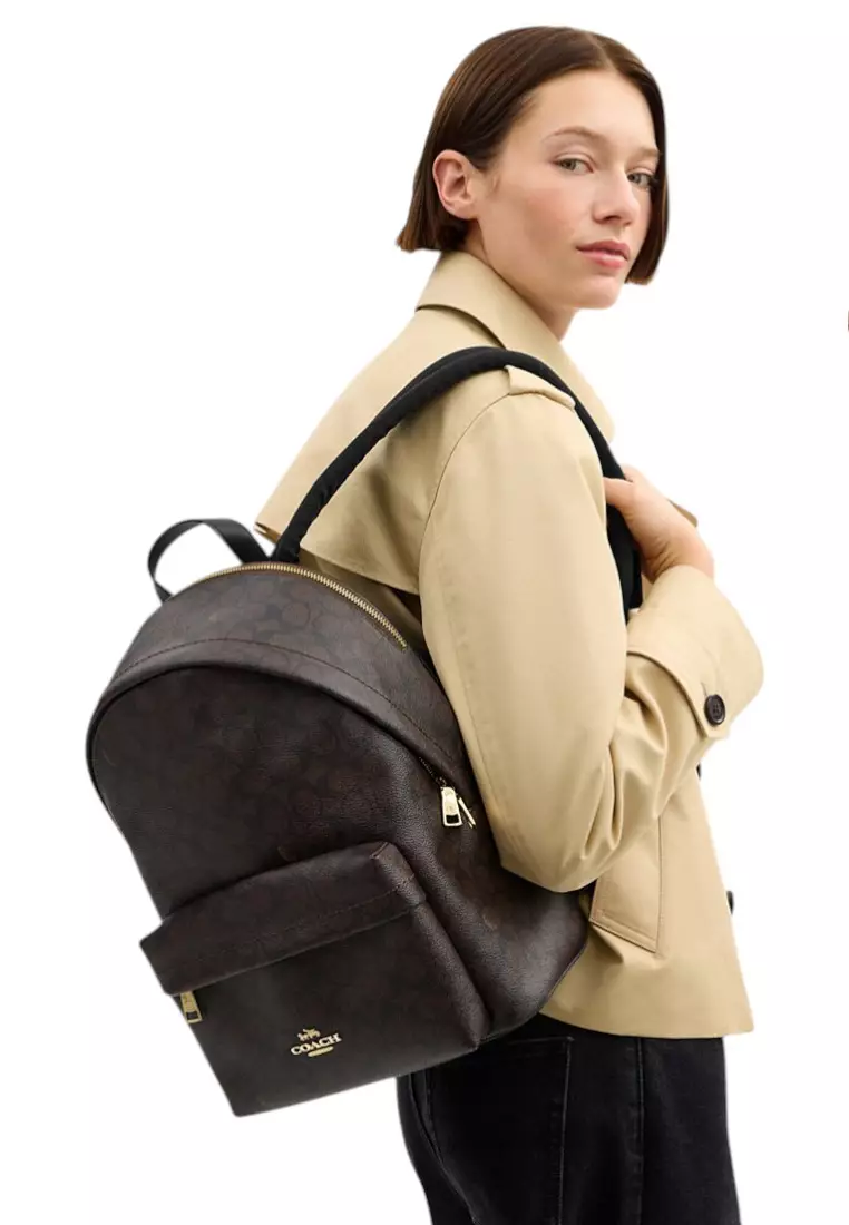 Coach Taylor Small Backpack In Signature Canvas - Walnut/Black 2026 | Buy  Coach Online | ZALORA Hong Kong