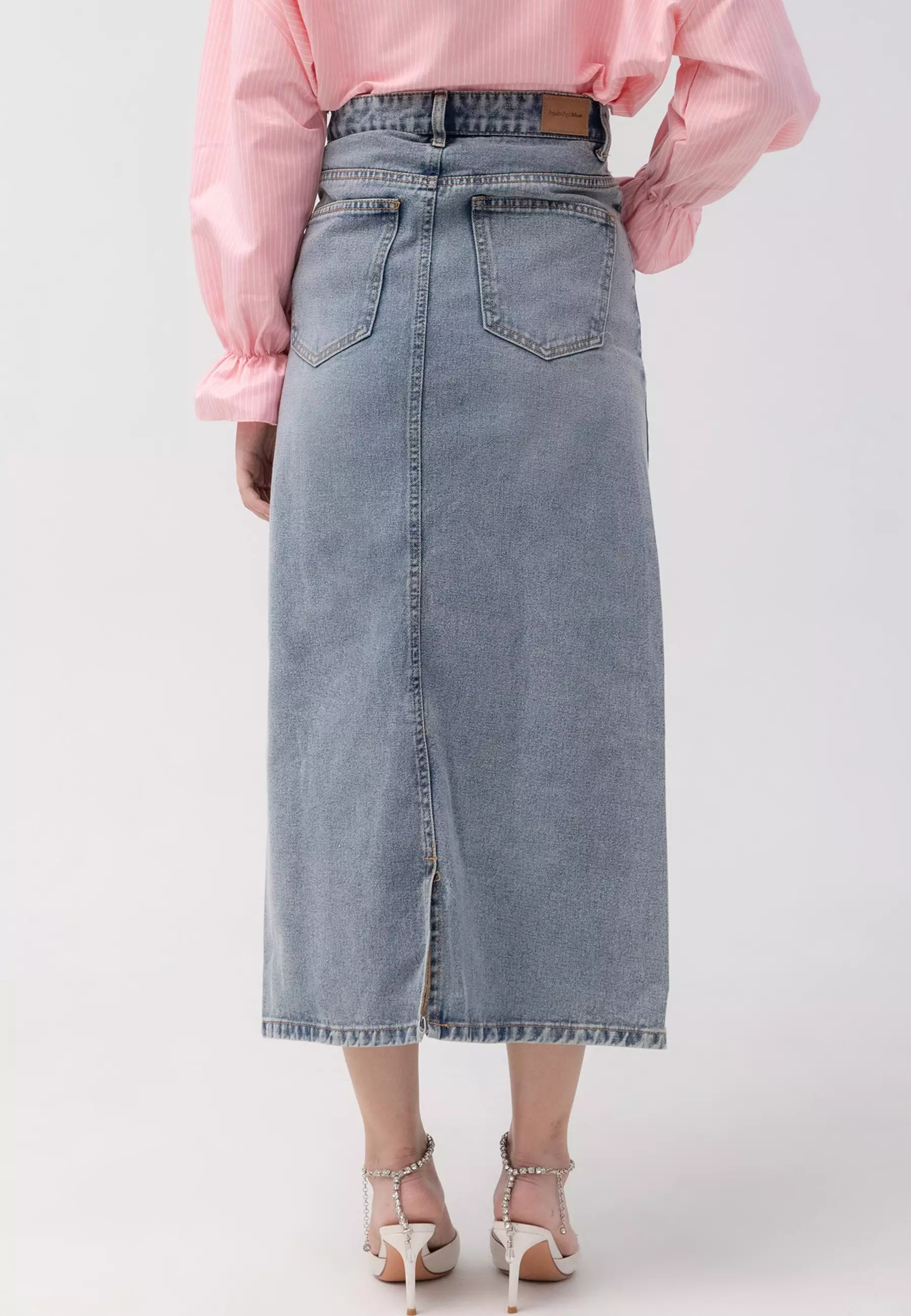 HijabChic Marina Light Sand Denim Skirt