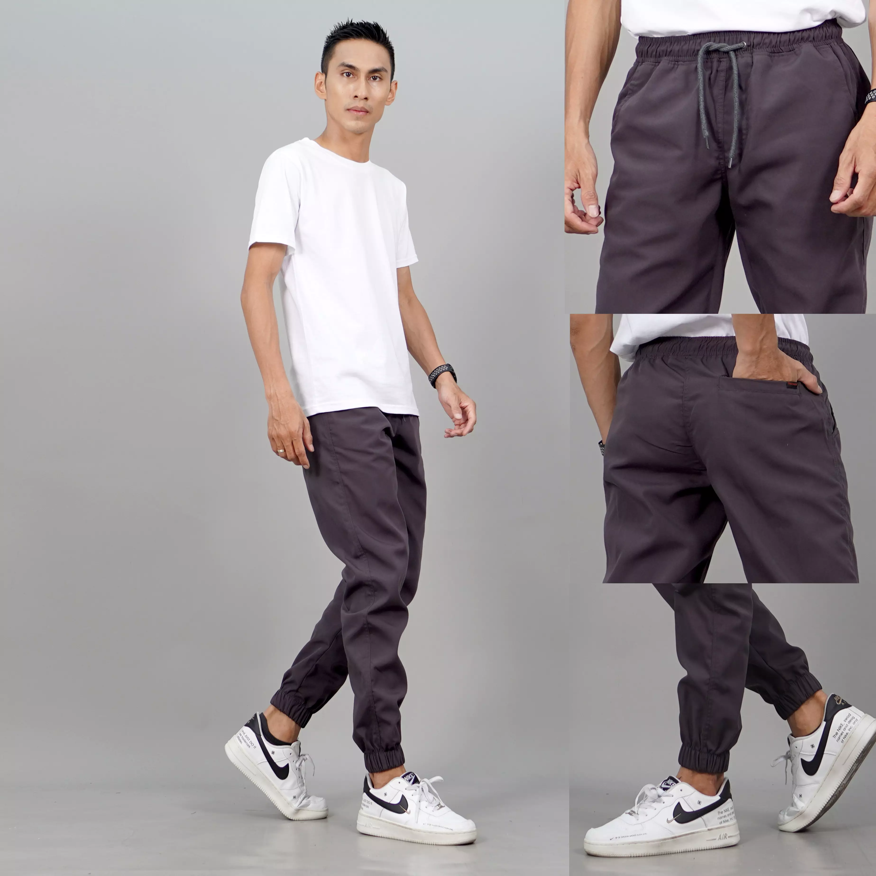 DION Celana Panjang Jogger Pria Jogger Pants Pria Celana Jogger Pria - ABU TUA