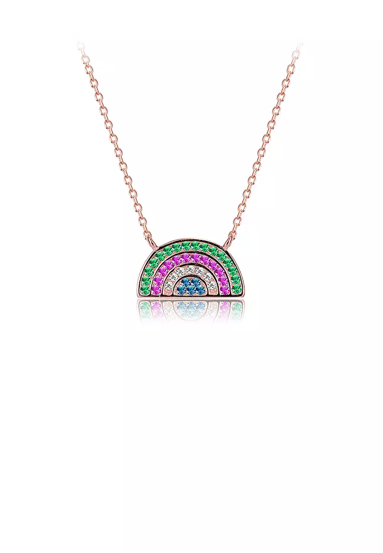 Rainbow sale circle necklace