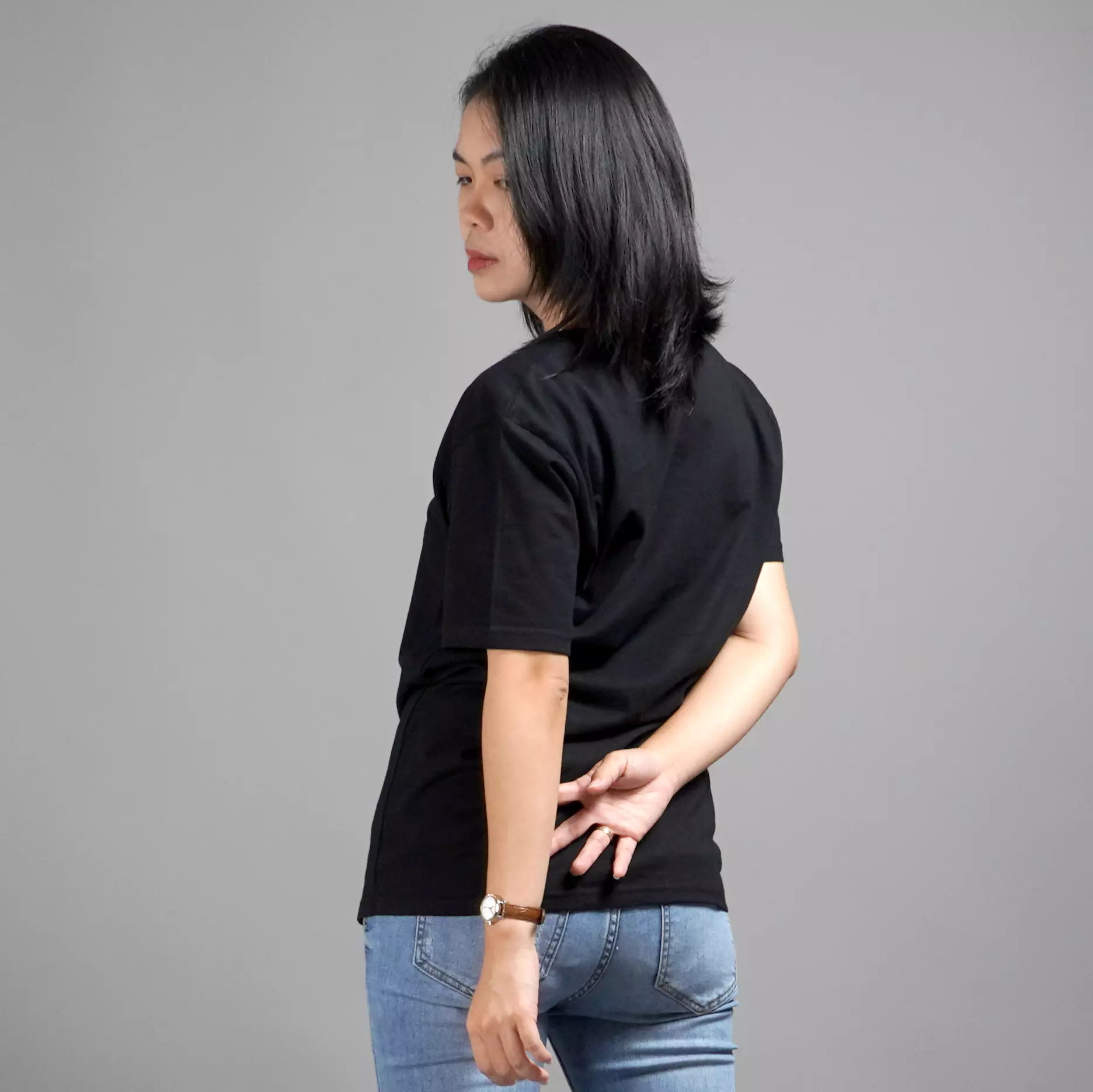 UNILO Size S-BIG Kaos Polos Wanita Basic TShirt Cotton - Hitam