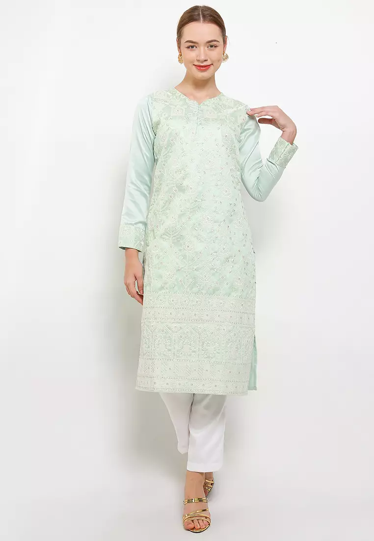 Chanira Festive Reena Tunic-Pastel Green