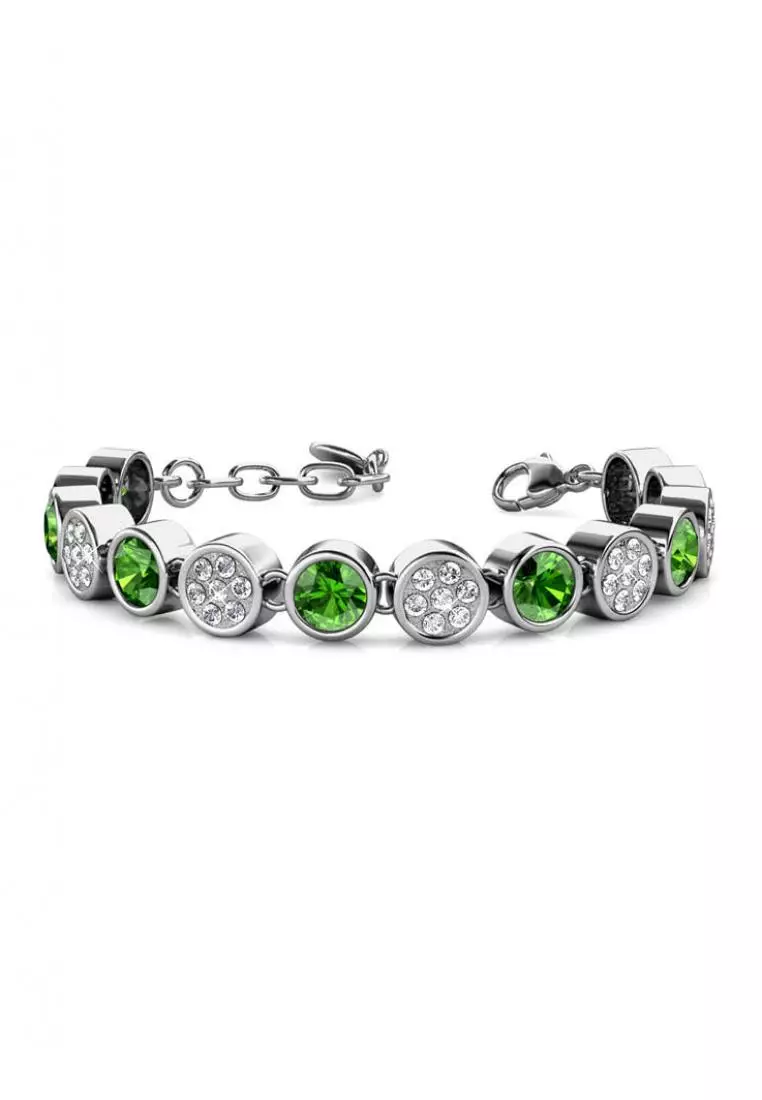 Myriad Birth Stone Bracelet August Peridot - Gelang Crystal Swarovski by Her Jewellery