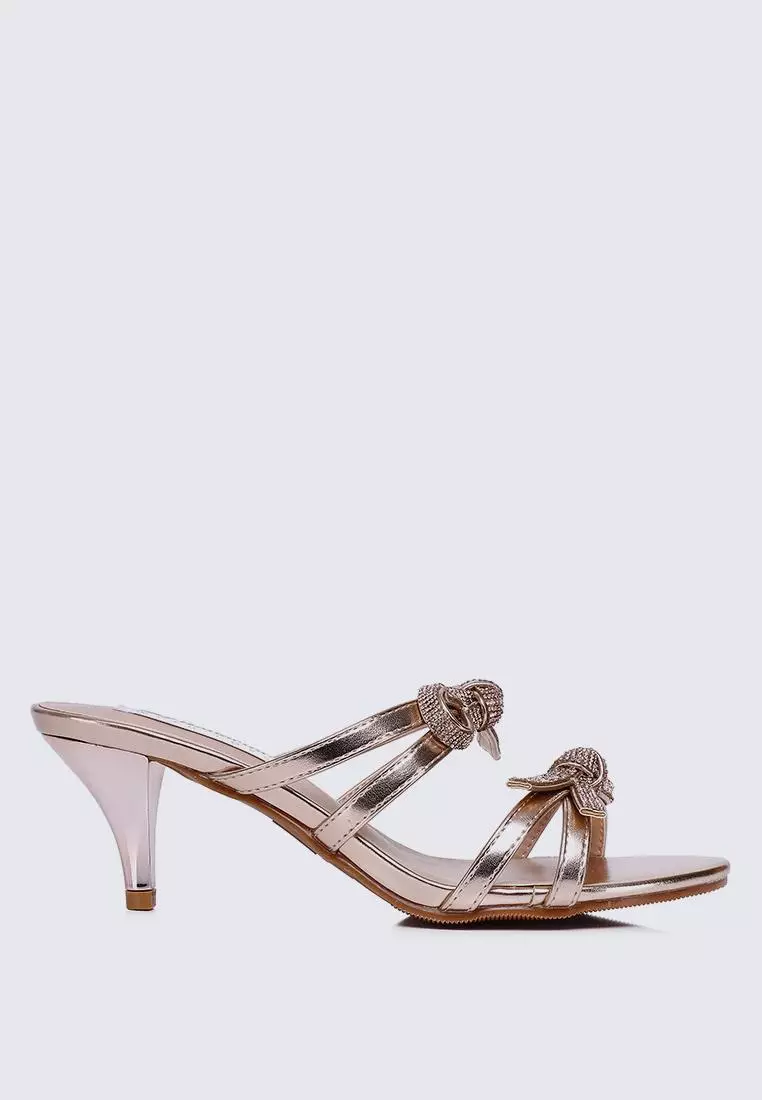 Discount on My Ballerine  shoes - SKU: My Ballerine Crystal Comfy Heels In Champagne