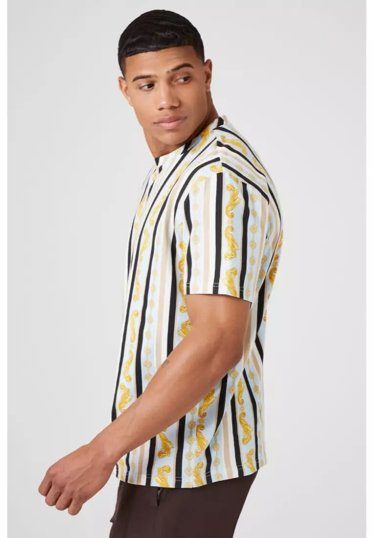 Forever 21 black and white striped shirt hotsell