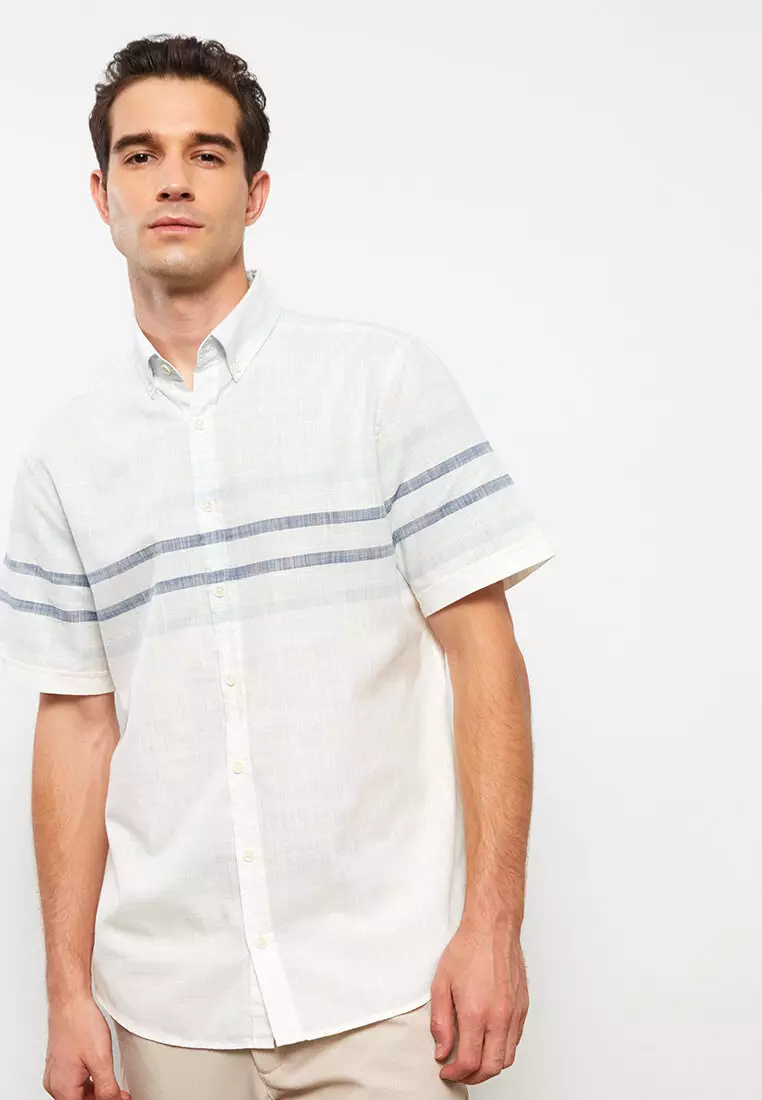 Buy LC WAIKIKI Regular Fit Short Sleeve Striped Men's Shirt 2023