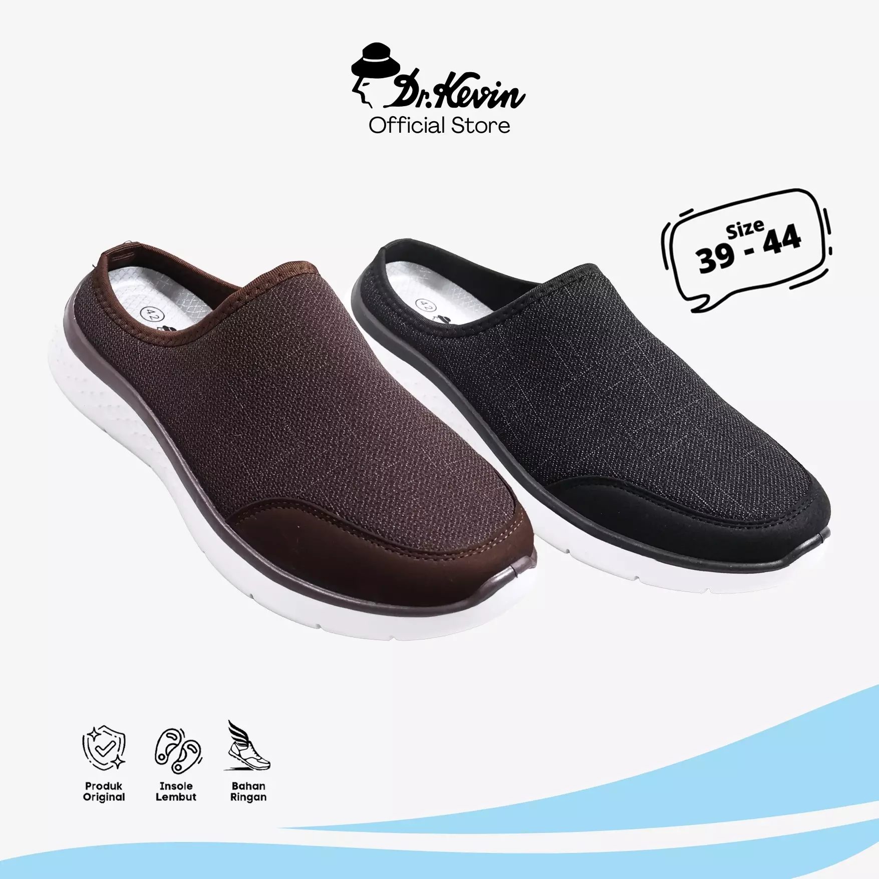 Dr. Kevin Sepatu Sandal Pria Mules Sneakers Slip On Flyknit Bustong 879-006
