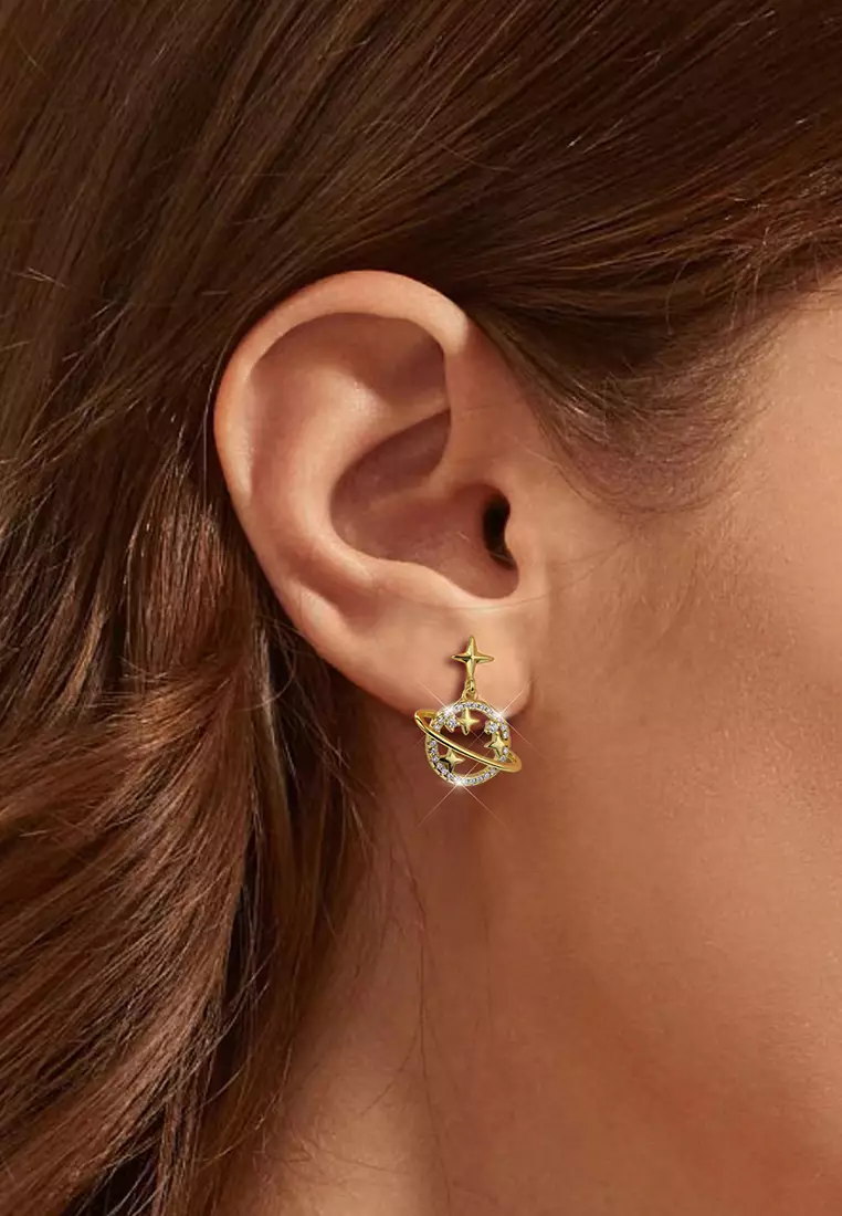 Anting Wanita Titanium Korea Style Planet Design Anting Cewek Original Earrings