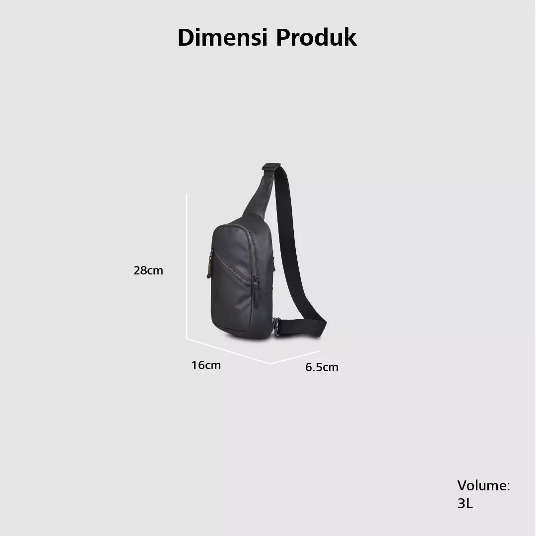 Weston 2.0 Sling Bag Tas Selempang Travel Kerja Kuliah Classic 3 L - Hitam Embossed