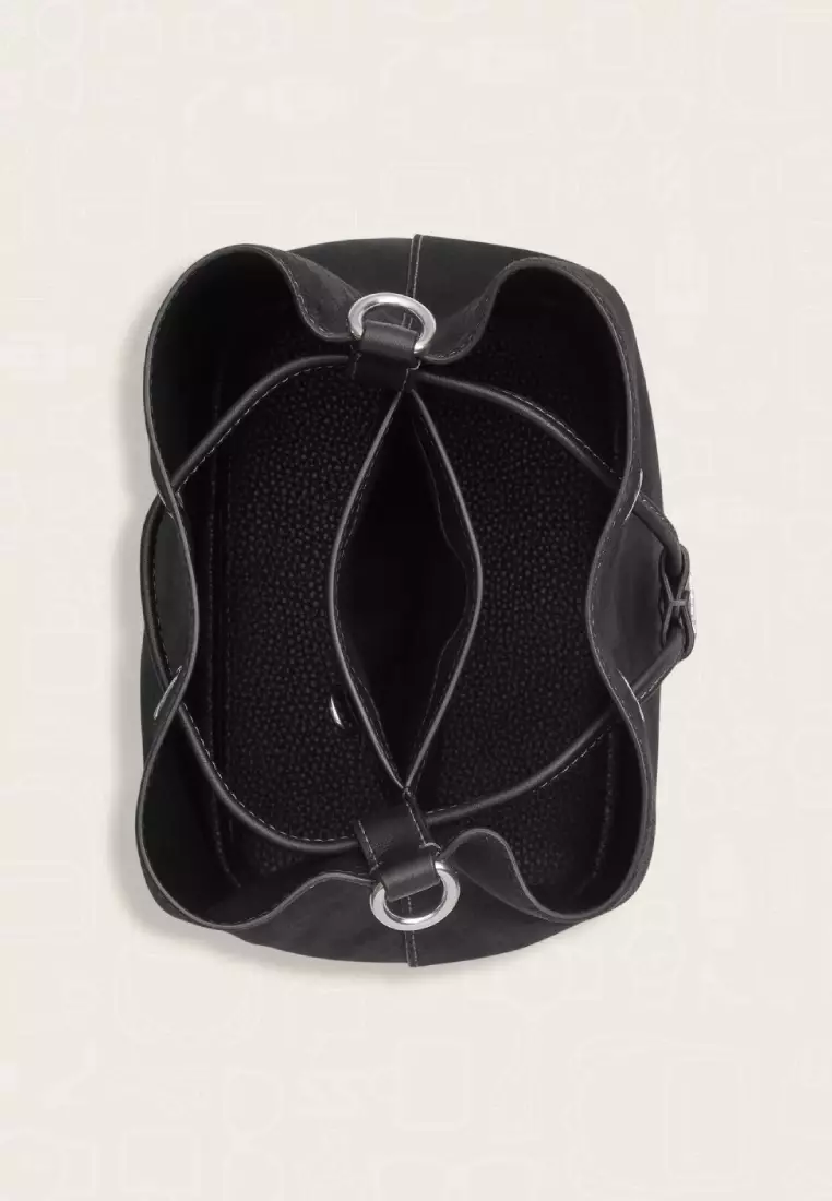 Coach Rowan Bucket Bag With Cherry Charm Silver Black