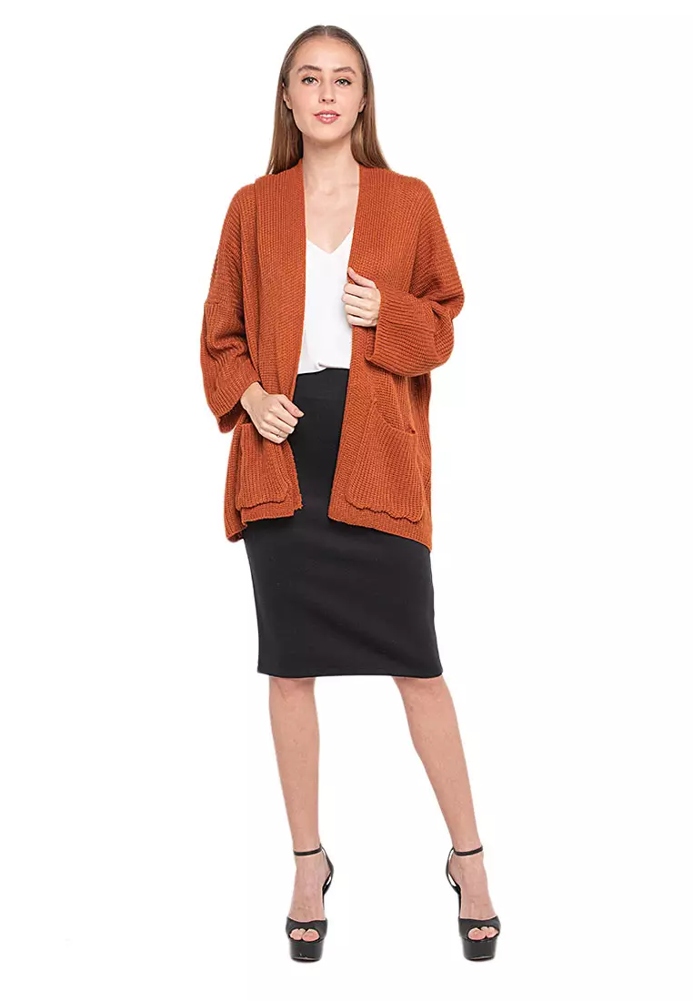 Yoluta Kardigan Oversize Atasan Wanita Long Sleeves Premium Quality - Coral