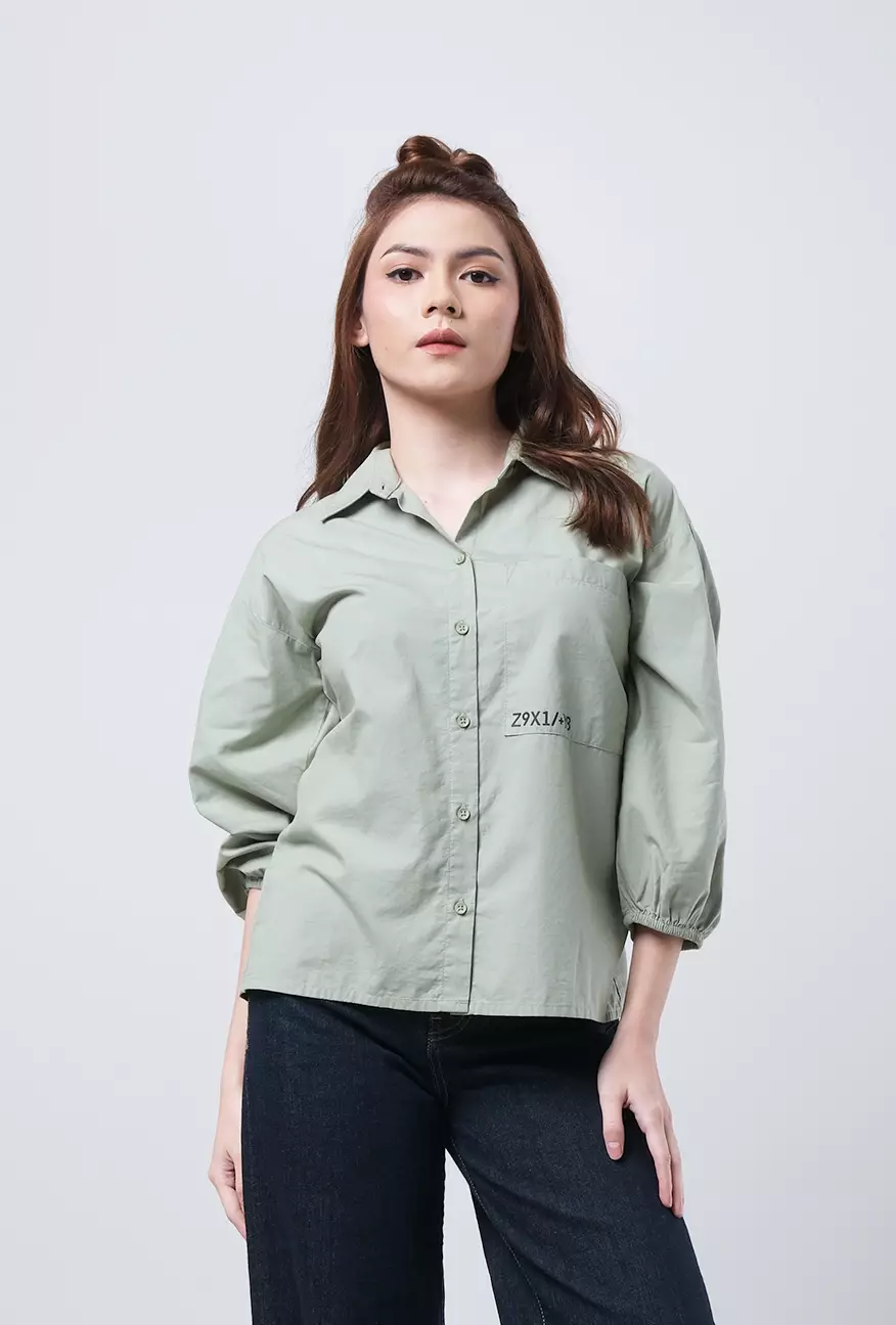 Kemeja Wanita Haura Sage