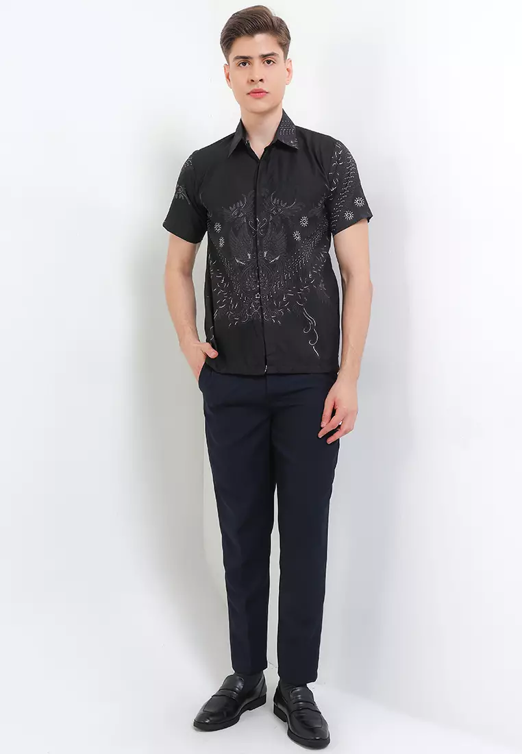 Whonosari Kemeja Batik Exclusive Premium Pria Casual Modern Lengan Pendek