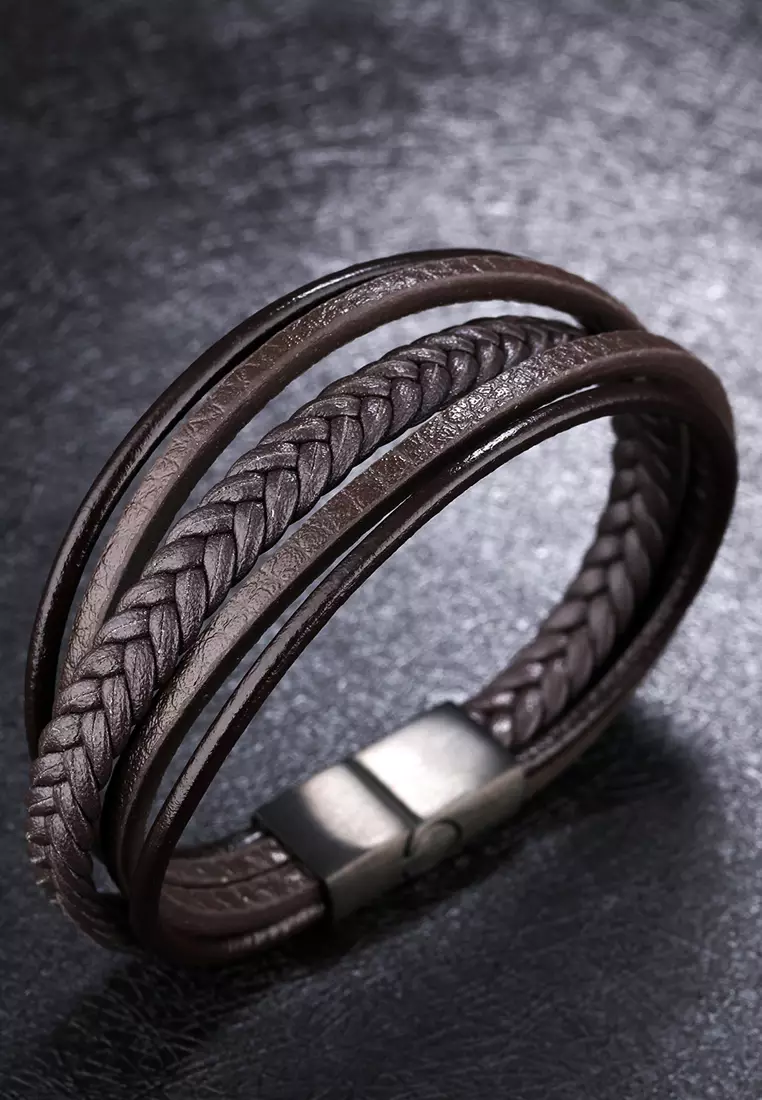 Buy Trendyshop Men s Leather Bracelet 2023 Online ZALORA Singapore