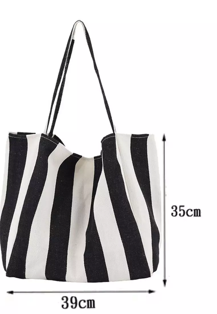 Striped canvas handbags top