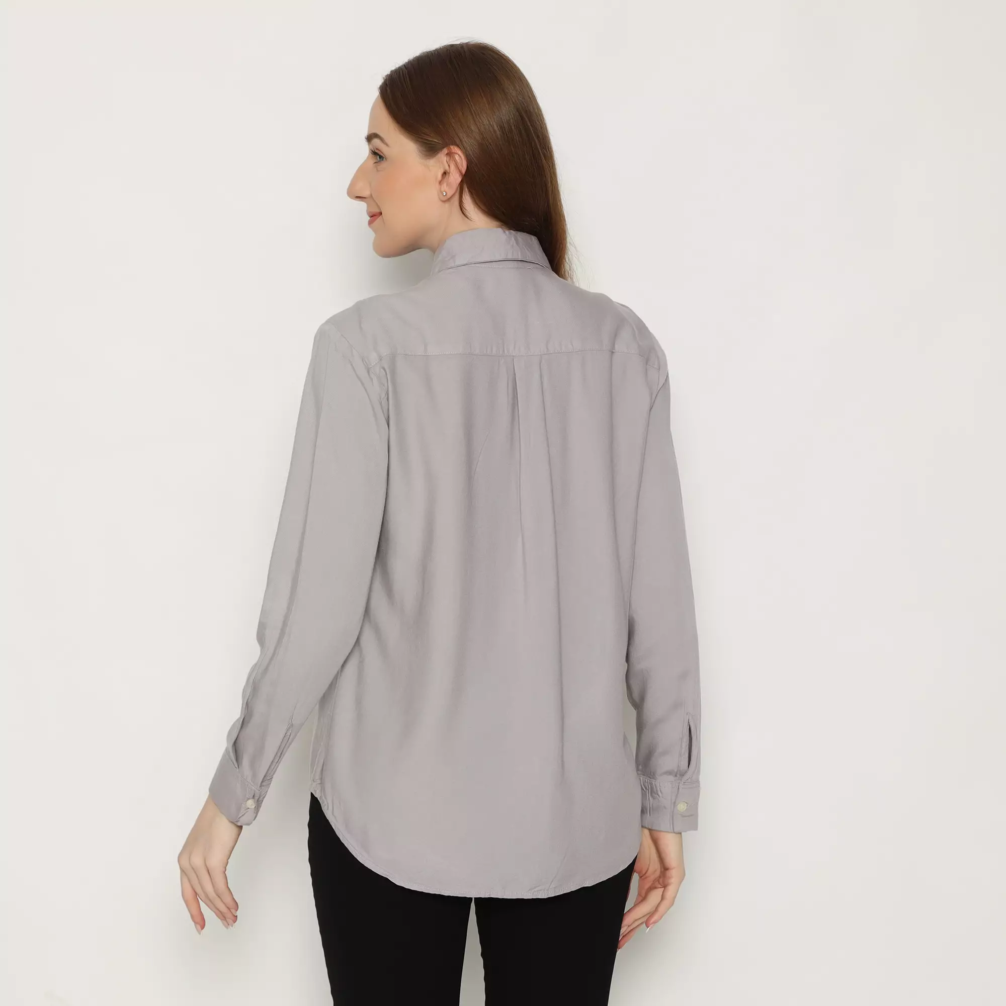 Platini Baju Kemeja Polos Basic Wanita Panjang Katun Rayon 62000.91