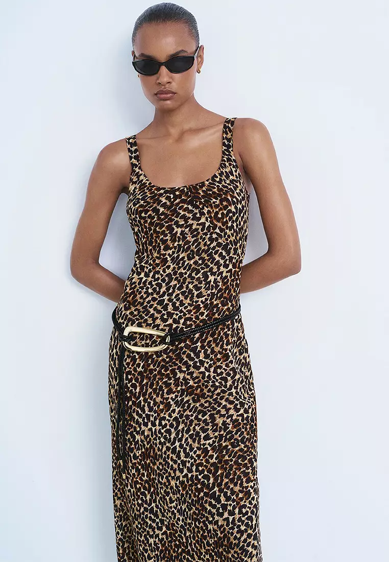 Animal-Print Midi-Dress