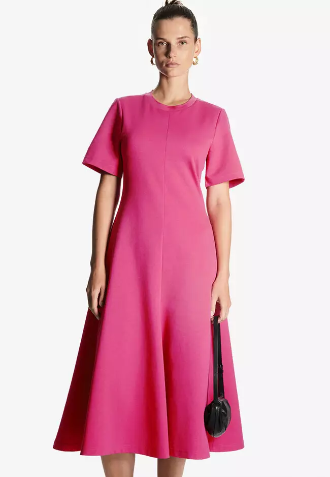 Buy COS Short-Sleeved Jersey Midi Dress 2023 Online | ZALORA Singapore