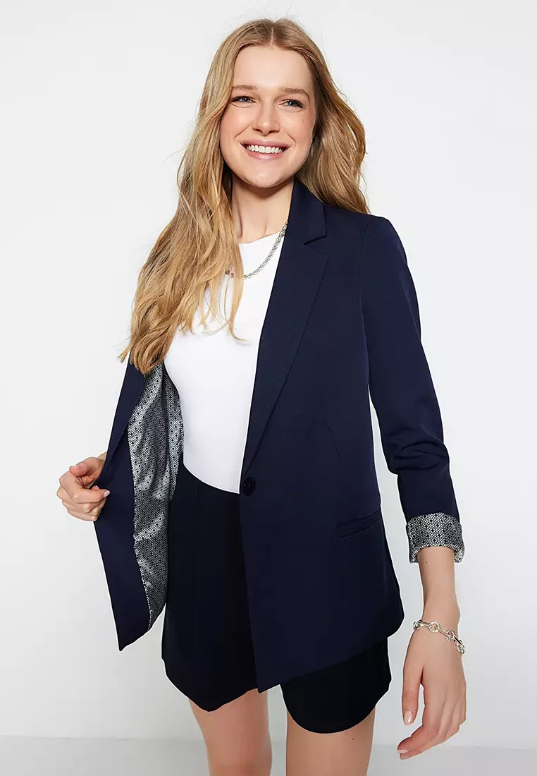 Lined Detailed Blazer Jacket