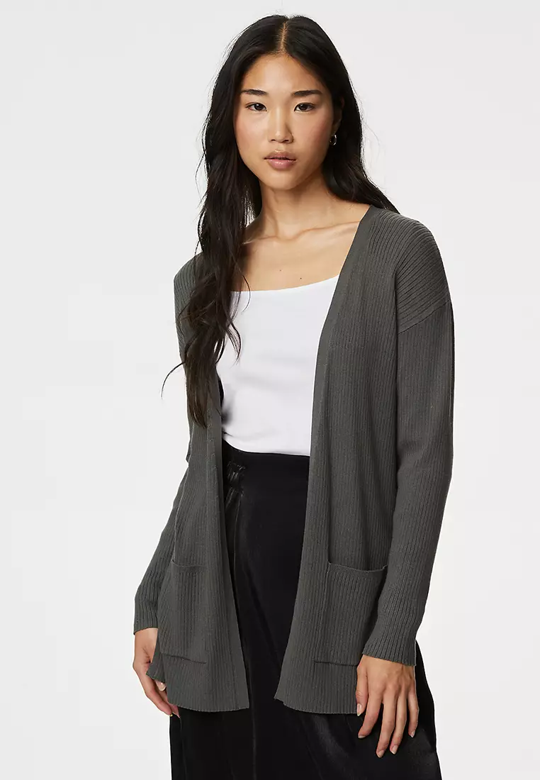 Ribbed Edge to Edge Longline Cardigan