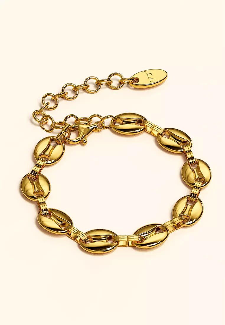 Interlocking Anchor Link Bracelet in Gold - 8mm