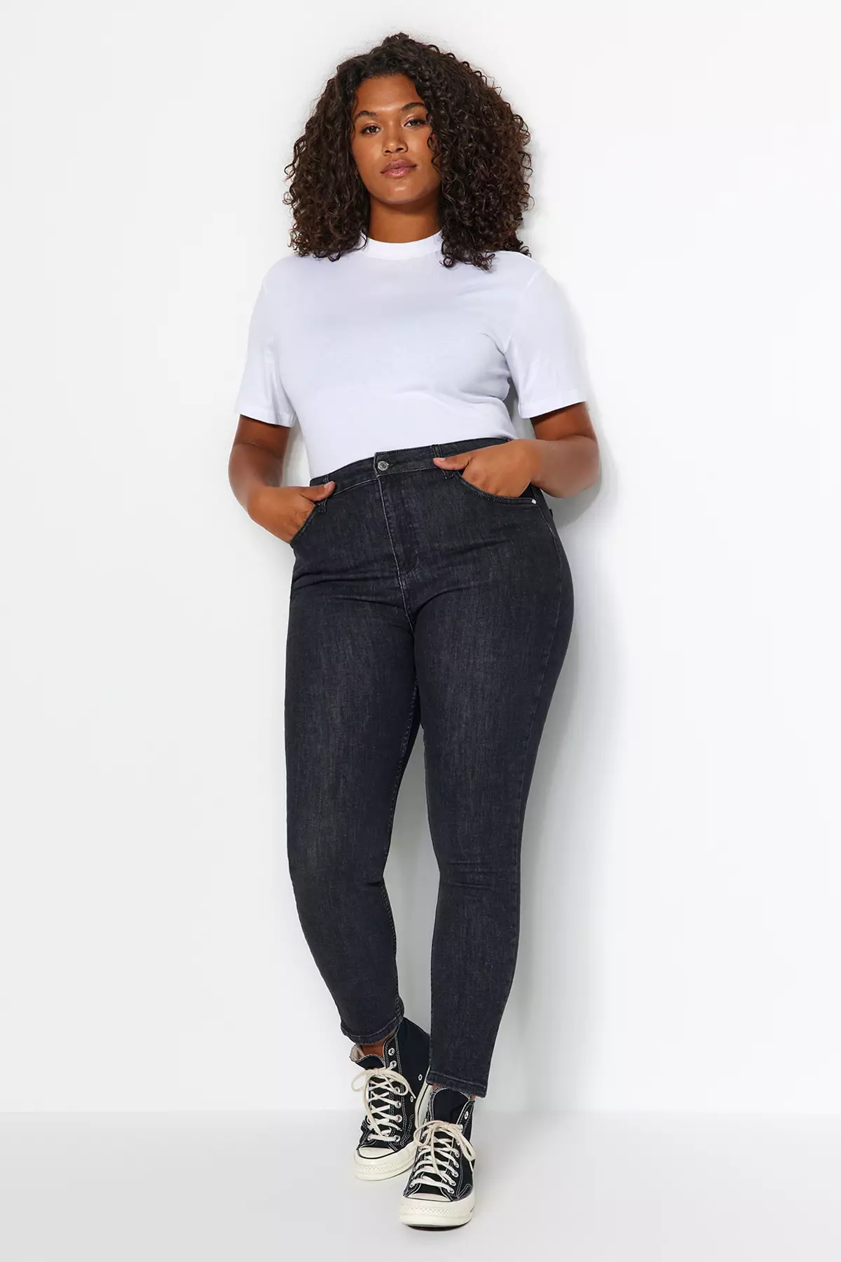 Plus size 2025 black skinny jeggings