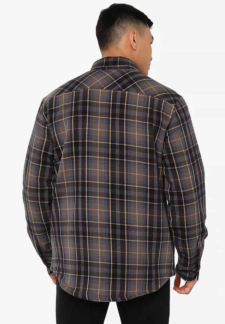 Harley-Davidson Men's Quilted Lining Plaid Shirt Jacket