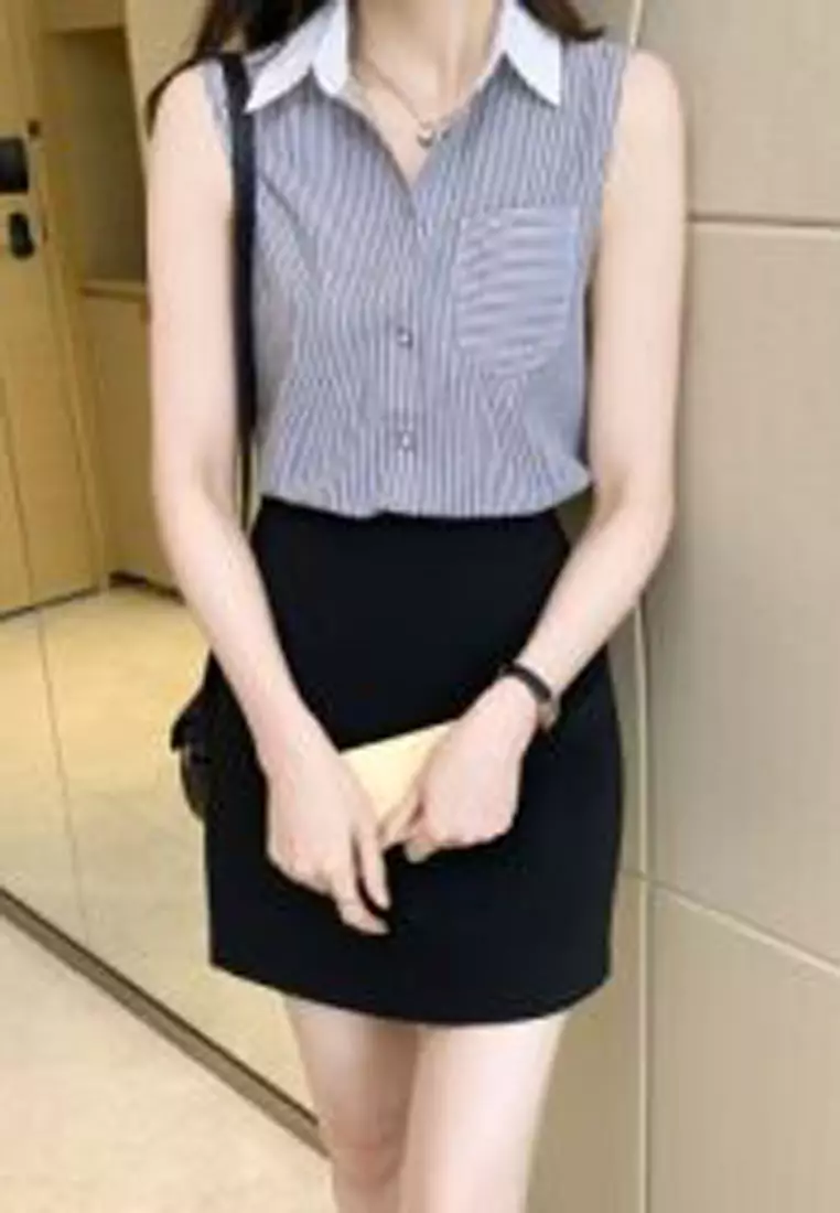 Stripe Sleeveless Shirt