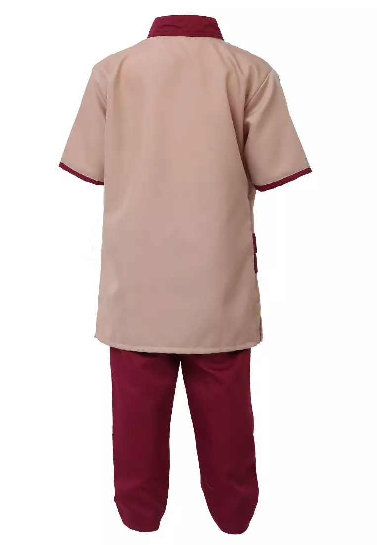 Jourell Setelan Koko Anak Laki-laki Motif Polos Childrens Shirt Lengan Pendek Material Cotton ORIGINAL - Cream