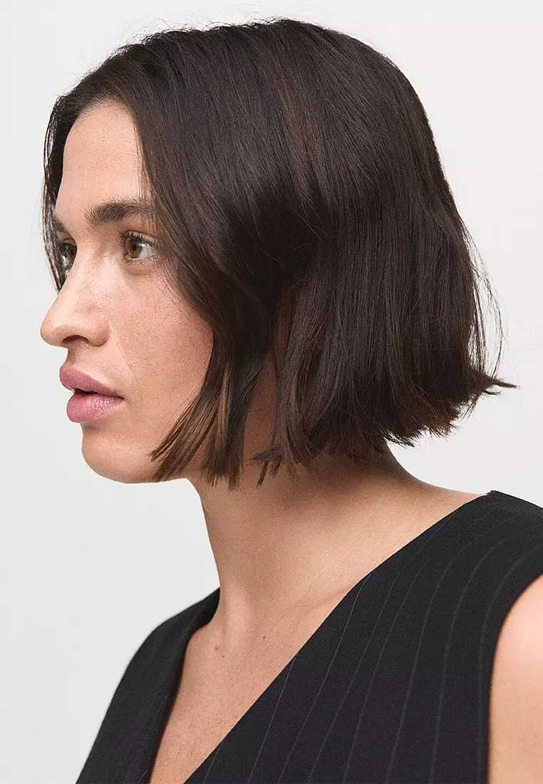 Pinstripe Jumpsuit With Belt