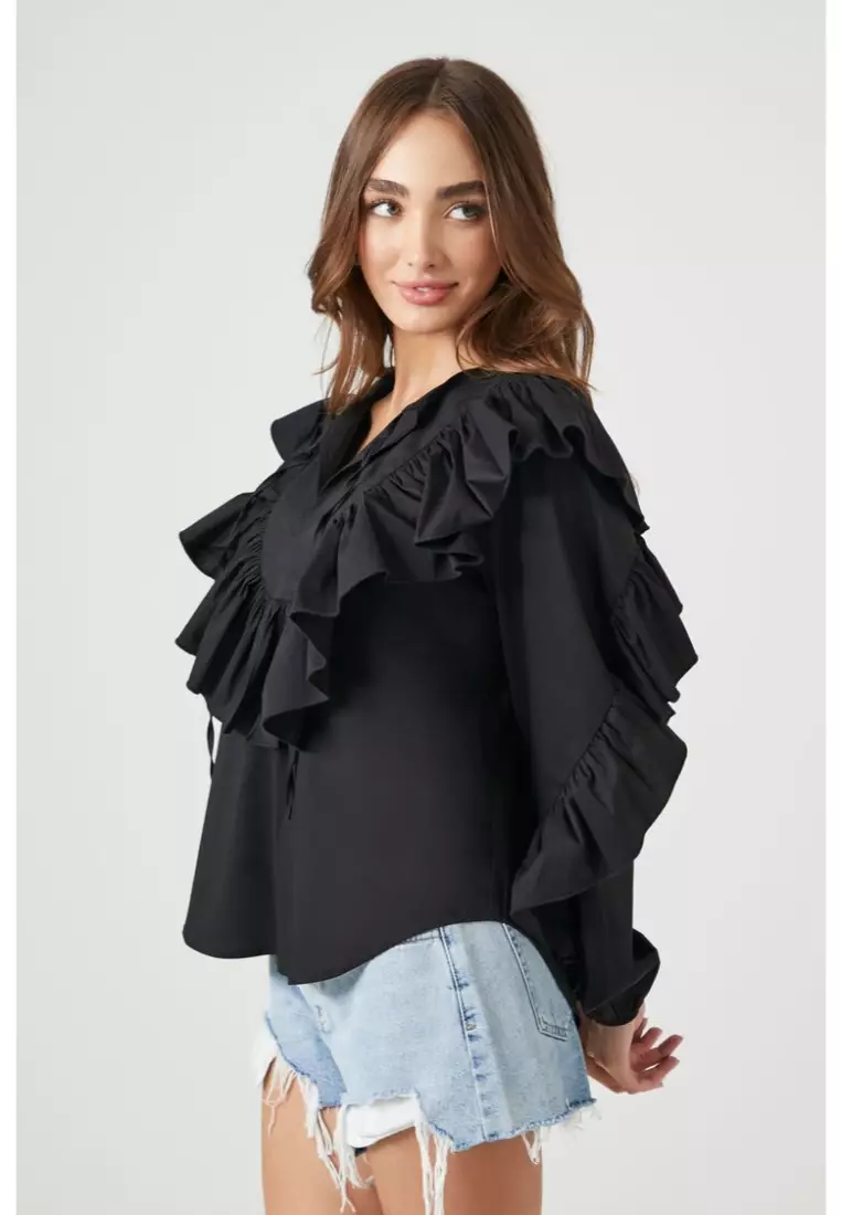 Ruffle blouse clearance forever 21