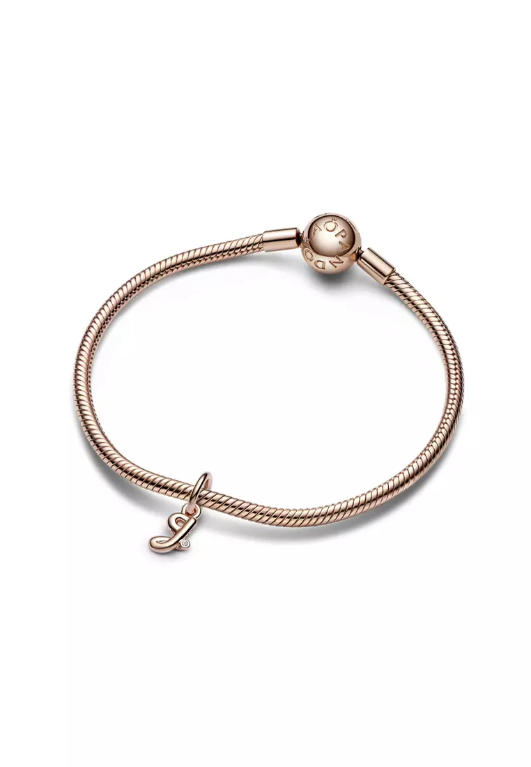 Pandora 14K Rose Gold Plated Letter g Script Alphabet Dangle Charm