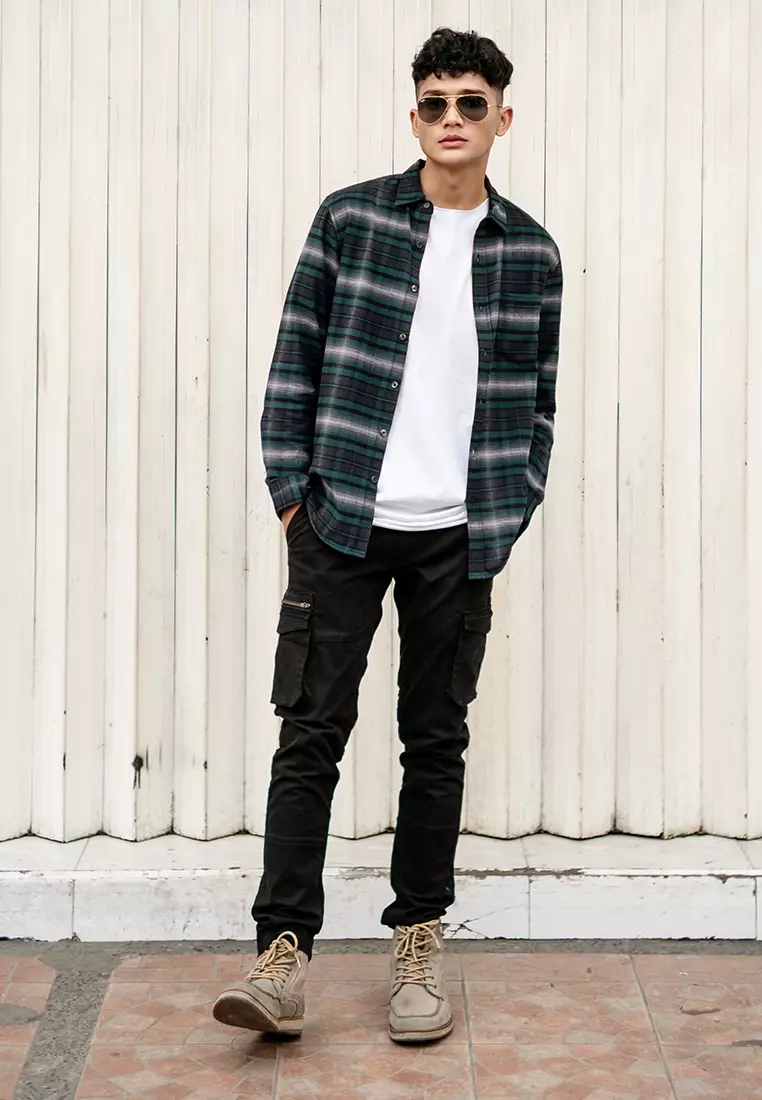 OXCON VETERANO Shadow Flannel Extra Comfort Shadow Green