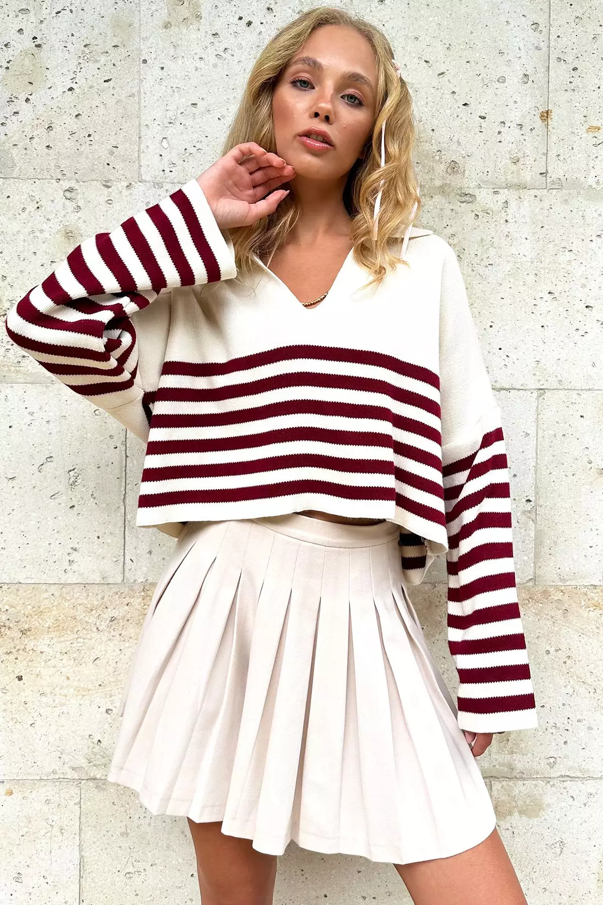 Crop Striped Sweater
