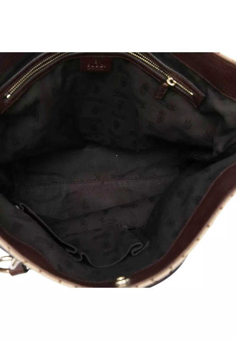 Pre-Loved Gucci Gg Canvas Gg Charm Tote
