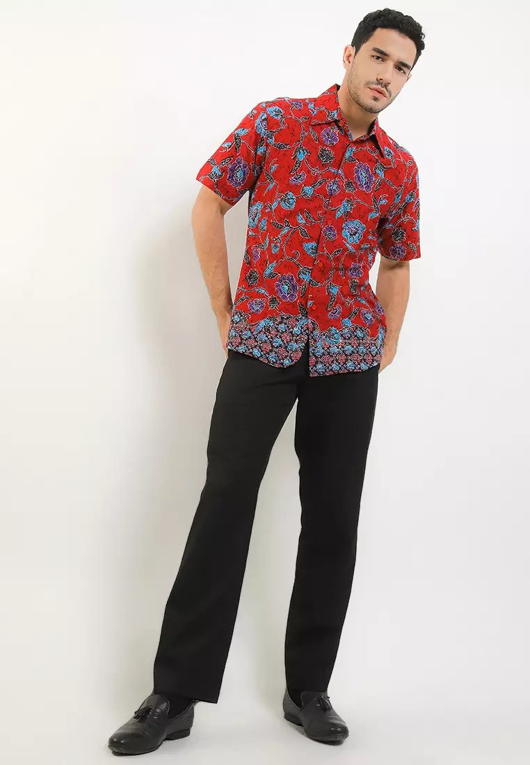 Hem Slim Fit Casual Batik Fashion 3