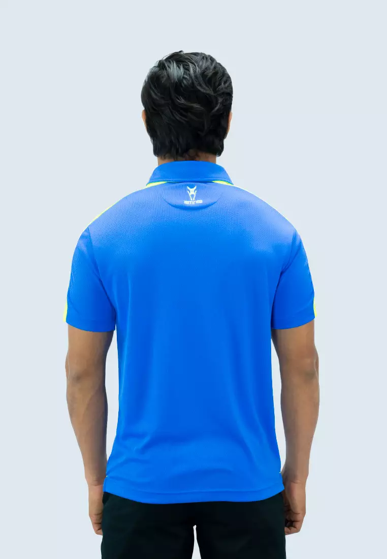 Amnig Men Motion Polo (Blue/Lemon Green)