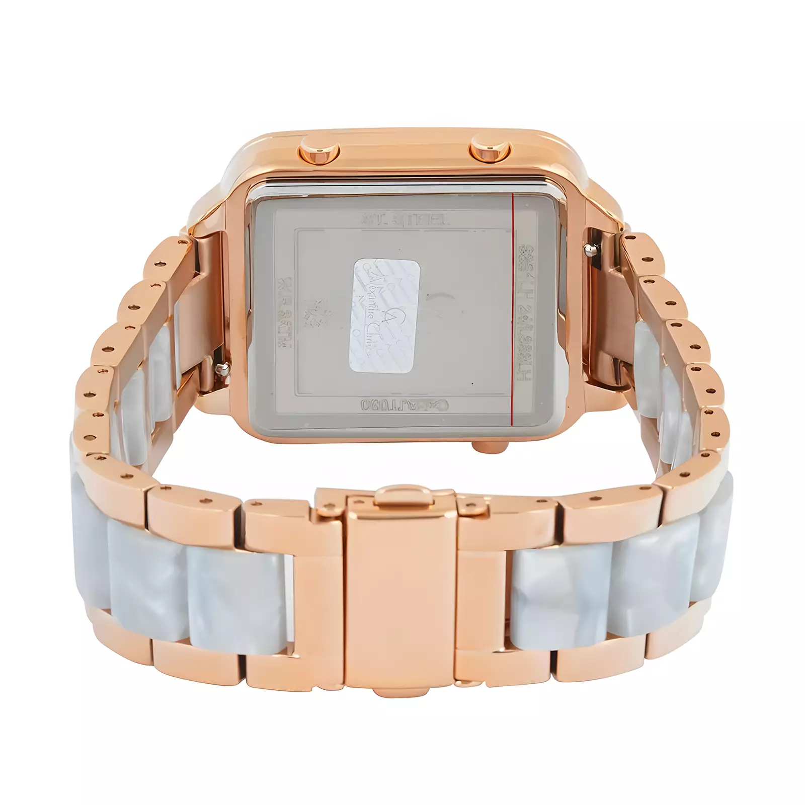 Alexandre Christie DiGi - Jam Tangan Digital Wanita - Rose Gold Blue - Stainless Steel -  9381 LHBRGBALB