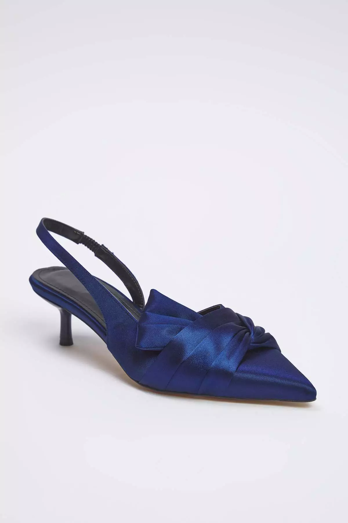 Navy Blue Royal Blue Kitten Heel Sandals Buy Trendyol Navy Blue