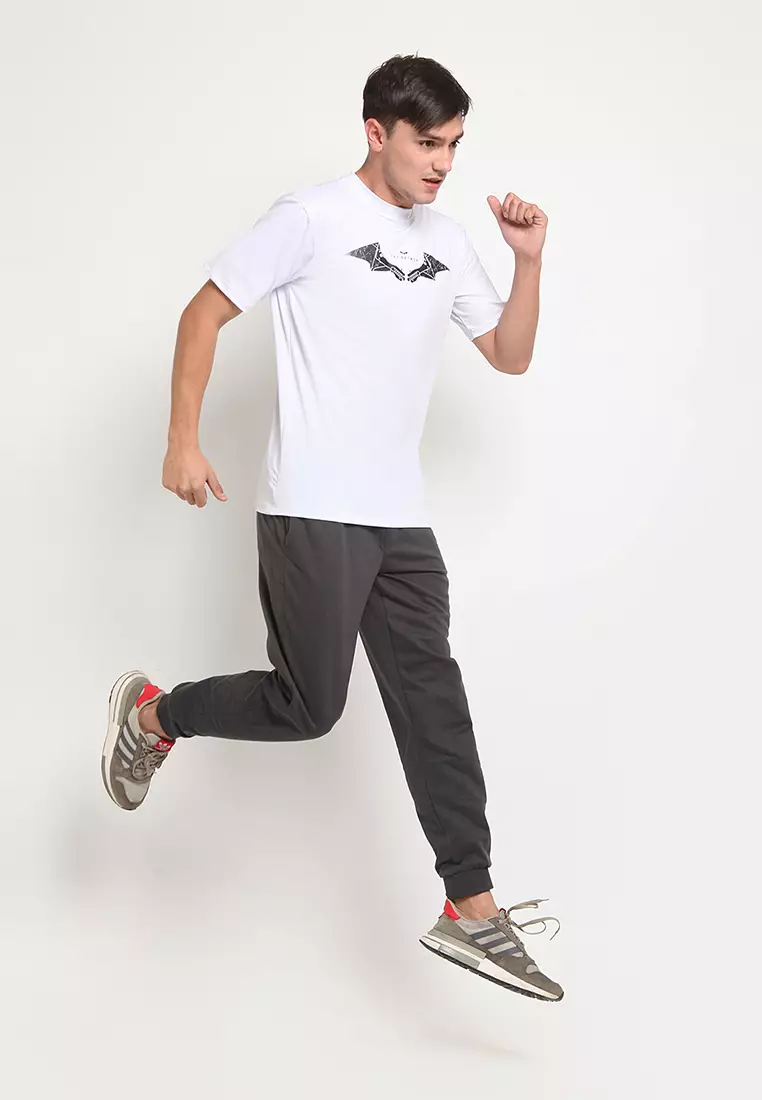 Flexzone Sporty Tee The Batman Movie Suit Logo DC Comics White