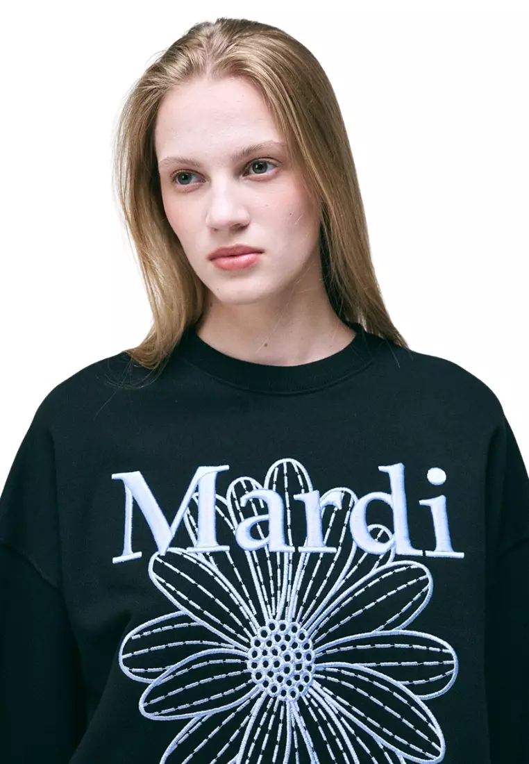 Sweatshirt Flowermardi Needlework - Black Sky