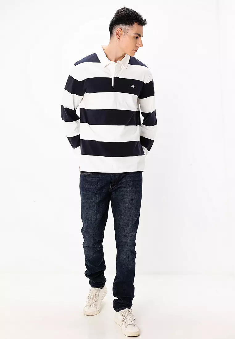 Shield Barstripe Heavy Rugger Polo Shirt