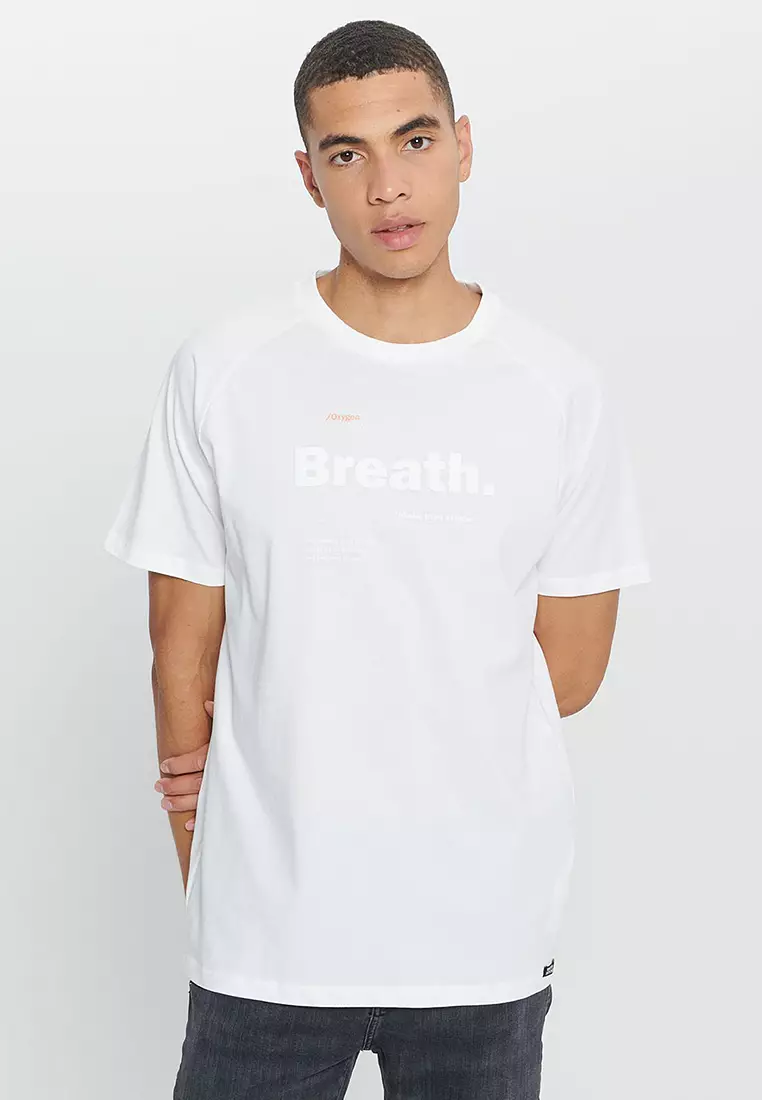 Textured Printed Crew Neck T-Shirt