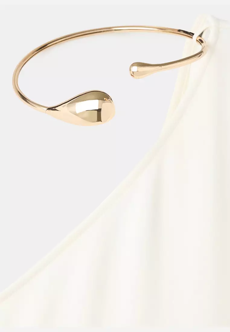 連帽連身裙配泡泡袖