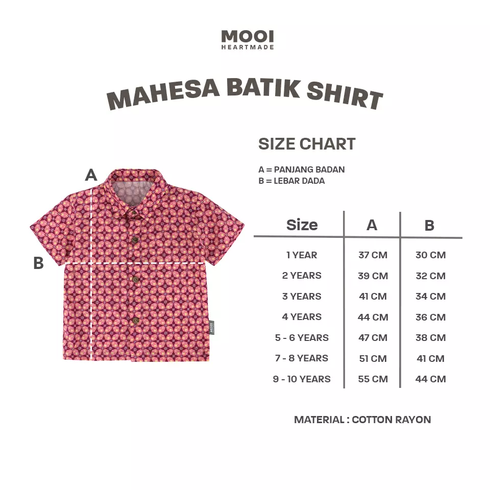 Mooi Atasan Batik Kemeja Anak Laki-Laki Mahesa Batik Shirt - Nude Brown