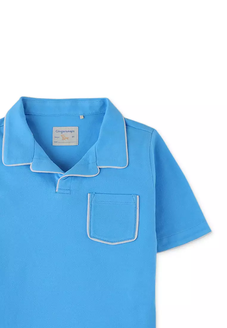 Boys Contrast Piping Polo Shirt